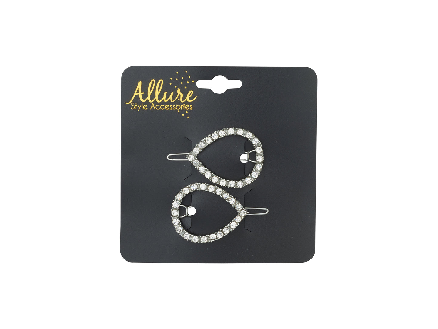 Allure Tige Boule Rhinestone Barrettes, 3-Pack