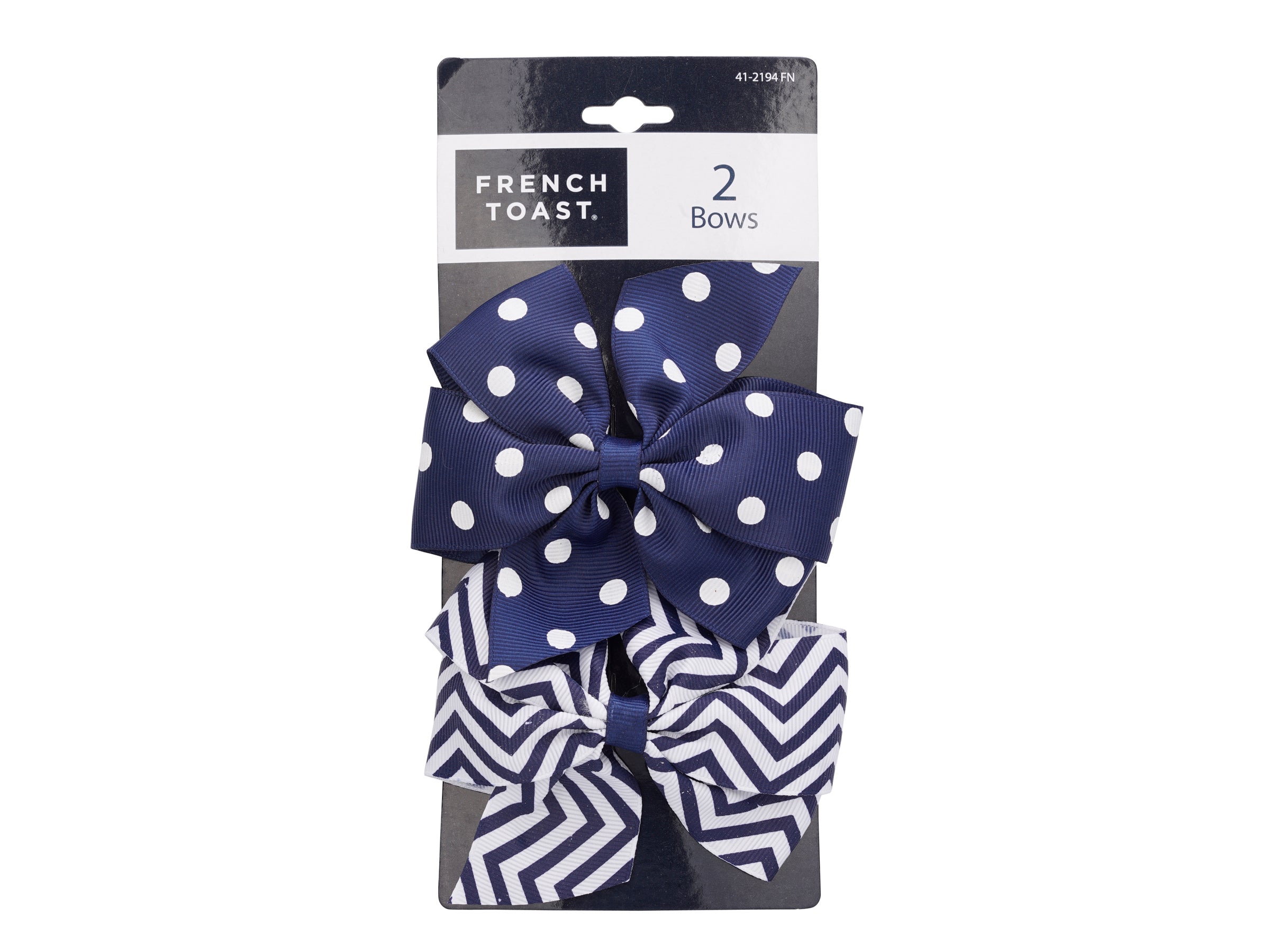 French Toast Dot & Zig Zag Medium Bow, 2 Pack