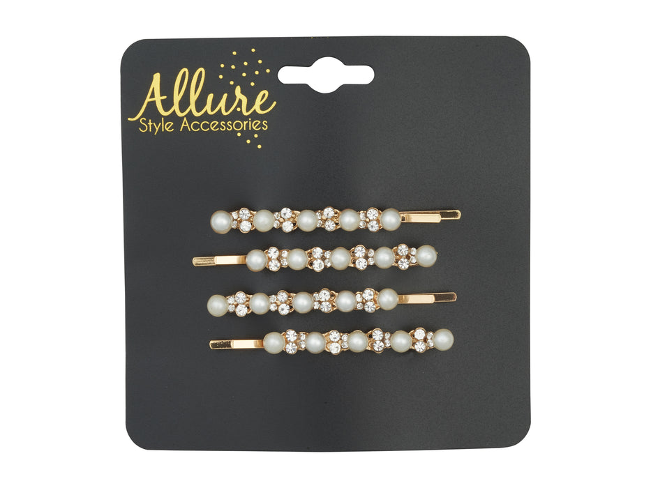 Allure Rhinestone & Pearl Pins & Clip, 5 Pack