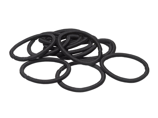 Allure Metal Free Black Ponytail Holders, Thick, 12-Pack