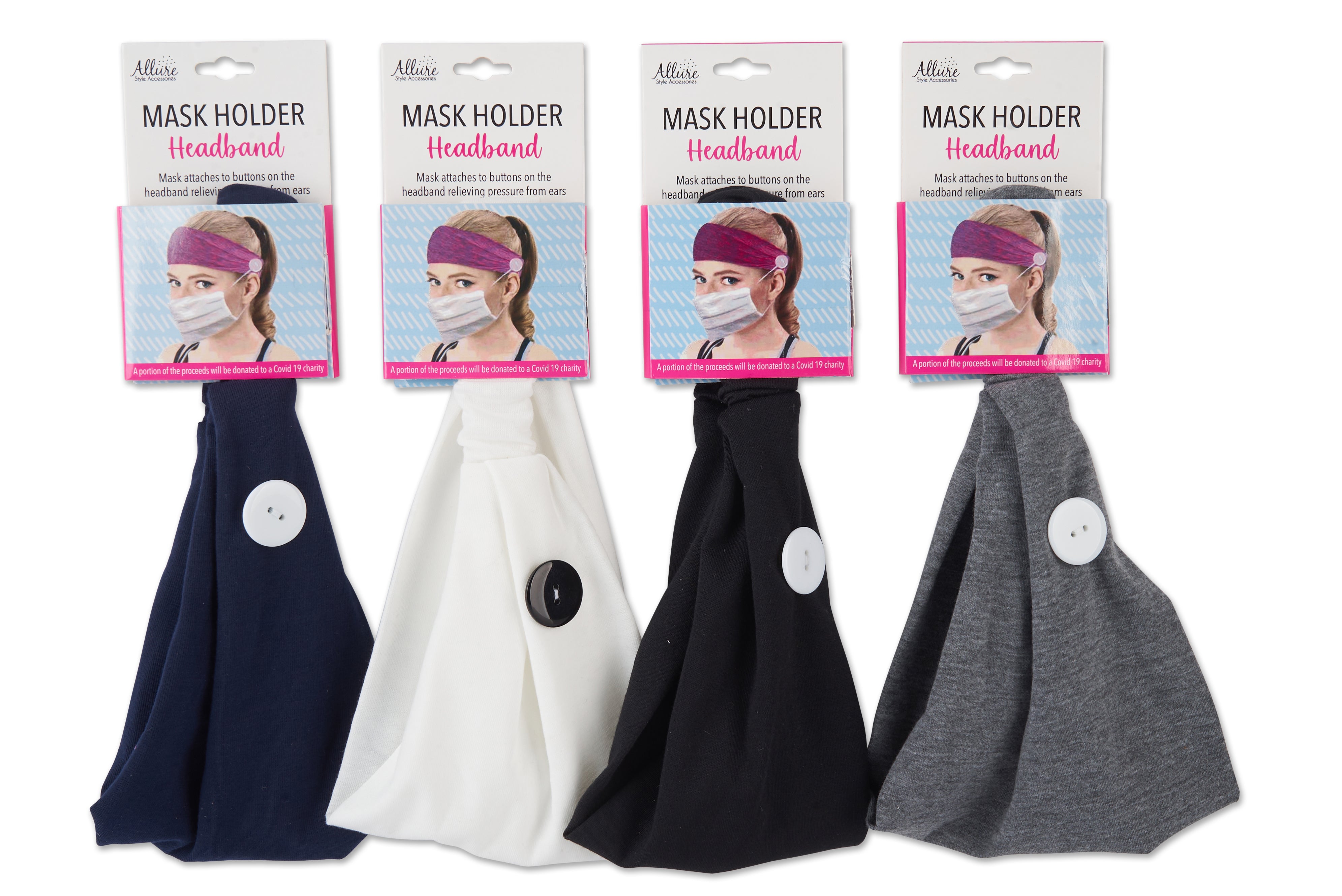 Scarf Style Headbands with Buttons 