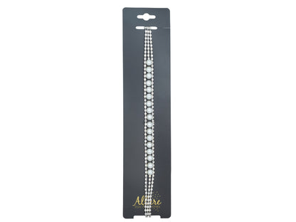 Allure Rhinestone & Faux Pearl Stretch Headband, 3-Pack