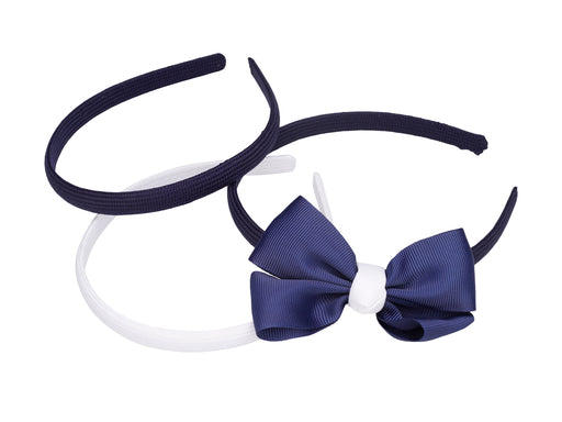 French Toast 1 Bow, 2 Plain Headband, 3 Pack