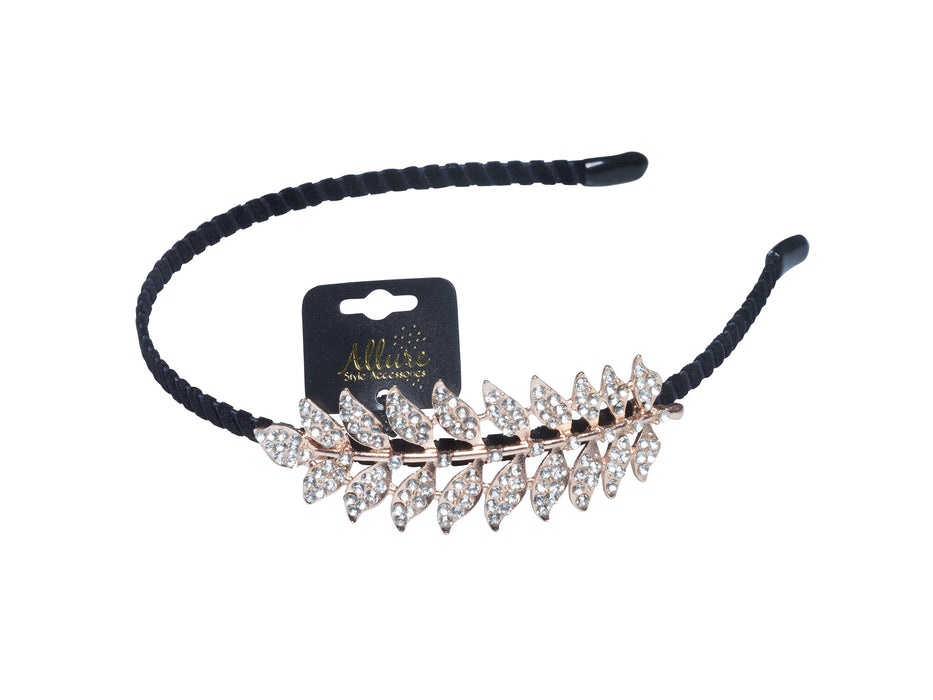 Allure Rhinestone Leaf Headband