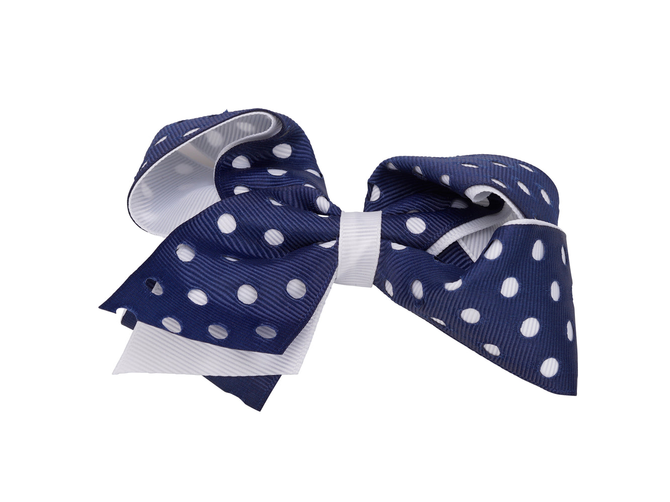 French Toast Cut Out Dots Bow Barrette