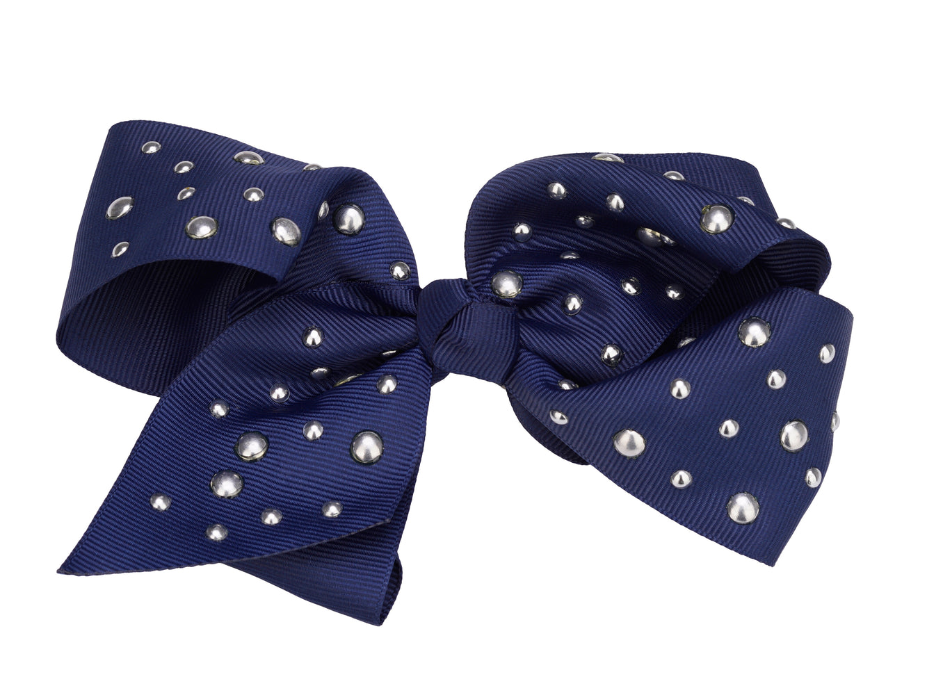 French Toast Jumbo Bow Barrette w/Silver Studs