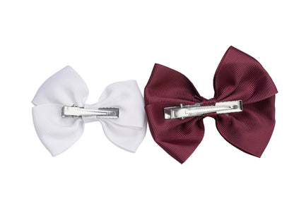 French Toast Two Layer Bow Barrettes, 2 Pack