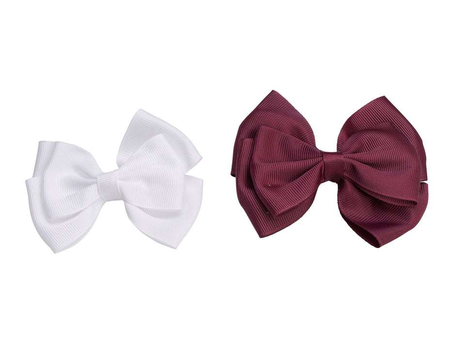 French Toast Two Layer Bow Barrettes, 2 Pack