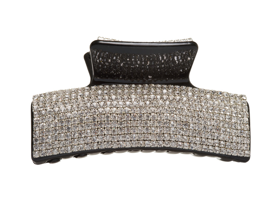 Allure Rhinestone on Black Large Jaw Clip
