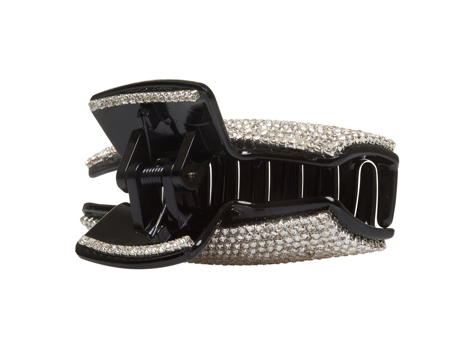 Allure Rhinestone on Black Large Jaw Clip