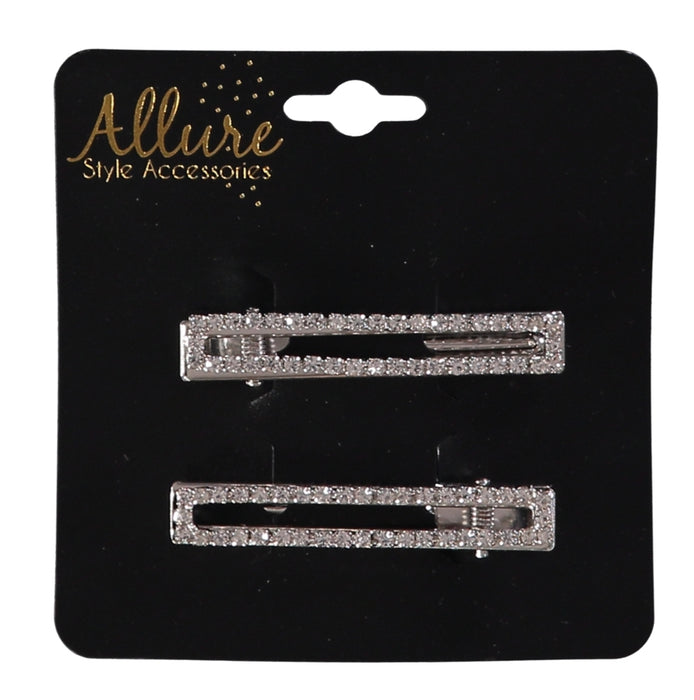 Allure Silver & Rhinestone Salon Clips